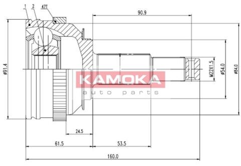 Obrázok Sada kĺbov hnacieho hriadeľa Kamoka Auto Parts 6999