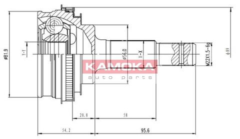 Obrázok Sada kĺbov hnacieho hriadeľa Kamoka Auto Parts 7108