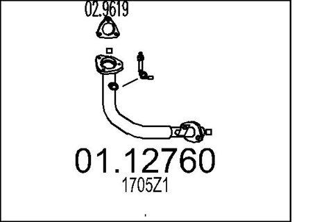 Obrázok Výfukové potrubie MTS SILENZIATORI S.P.A 01.12760