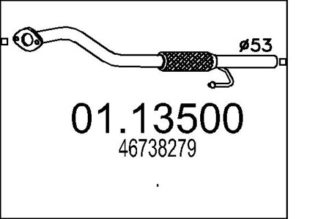 Obrázok Výfukové potrubie MTS SILENZIATORI S.P.A 01.13500