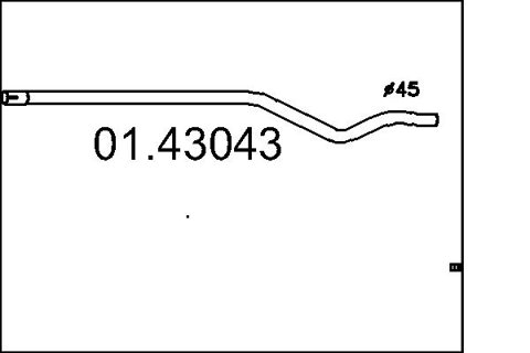 Obrázok Výfukové potrubie MTS zadný, 0mm, 2,7kg, 1760mm 01.43043 (0143043)