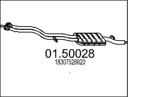 Obrázok Stredný tlmič výfuku MTS 01.50028
