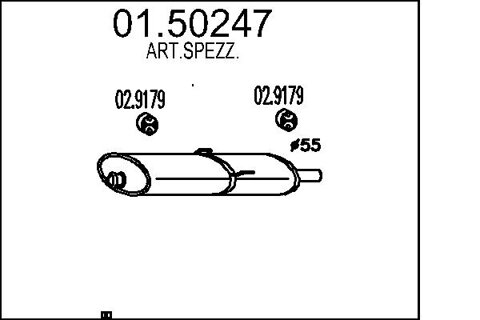 Obrázok Stredný tlmič výfuku MTS SILENZIATORI S.P.A 01.50247