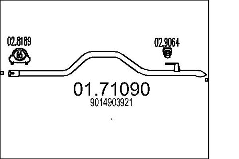 Obrázok Výfukové potrubie MTS zadný, 0mm, 3,7kg, 1330mm 01.71090 (0171090)