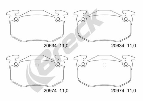 Obrázok Sada brzdových platničiek kotúčovej brzdy BRECK 20973 00 704 00