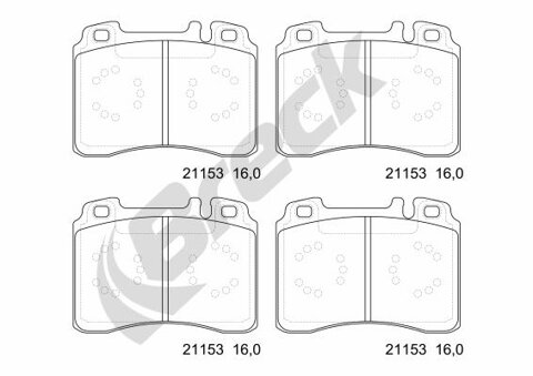 Obrázok Sada brzdových platničiek kotúčovej brzdy BRECK 21153 00 701 20