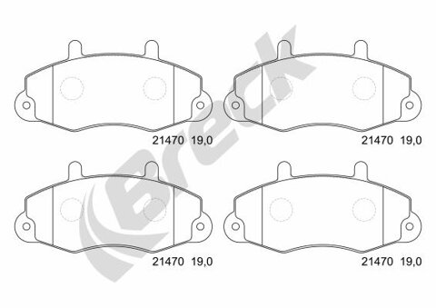 Obrázok Sada brzdových platničiek kotúčovej brzdy BRECK 21470 00 701 00