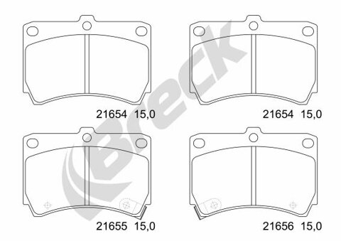Obrázok Sada brzdových platničiek kotúčovej brzdy BRECK 21654 00 702 10
