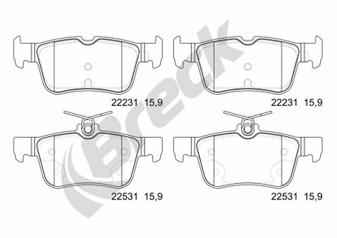Obrázok Sada brzdových platničiek kotúčovej brzdy BRECK 22531 00 702 00