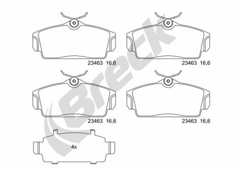 Obrázok Sada brzdových platničiek kotúčovej brzdy BRECK 23463 00 701 00
