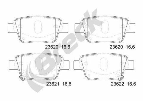 Obrázok Sada brzdových platničiek kotúčovej brzdy BRECK 23620 00 702 10