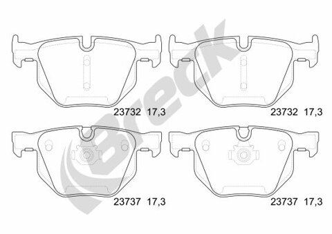 Obrázok Sada brzdových platničiek kotúčovej brzdy BRECK 23732 00 702 00