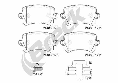 Obrázok Sada brzdových platničiek kotúčovej brzdy BRECK 24483 00 704 10