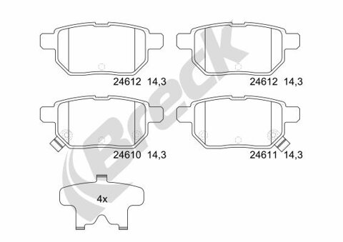 Obrázok Sada brzdových platničiek kotúčovej brzdy BRECK 24610 00 704 10