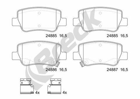 Obrázok Sada brzdových platničiek kotúčovej brzdy BRECK 24885 00 704 10