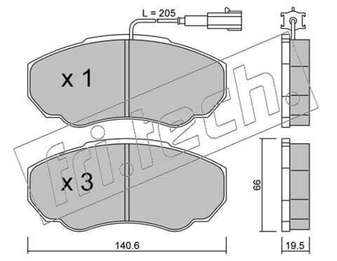 Obrázok Sada brzdových platničiek kotúčovej brzdy fri.tech. 334.0