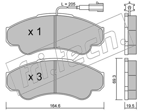 Obrázok Sada brzdových platničiek kotúčovej brzdy fri.tech. 335.0