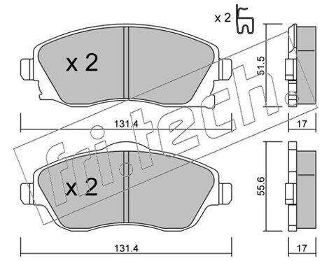 Obrázok Sada brzdových platničiek kotúčovej brzdy fri.tech. 349.0