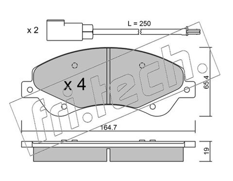 Obrázok Sada brzdových platničiek kotúčovej brzdy fri.tech. 695.0